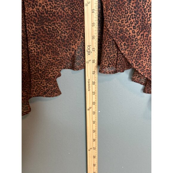 VTG Victoria's Secret Women's Large Y2K 90s Leopard Semi-Sheer Babydoll Top - Picture 10 of 11